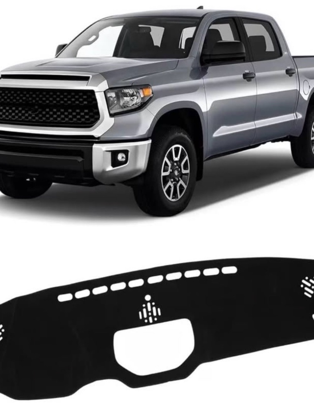 Black Dashboard Cover Pad fits Toyota Tundra Trucks 2019-2021 - Black